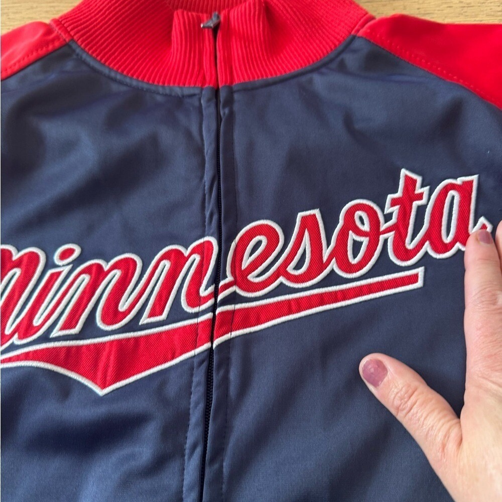 Stitches Minnesota Twins MLB‎ Track Jacket XL Navy Red Full Zip TC Logo (1248)